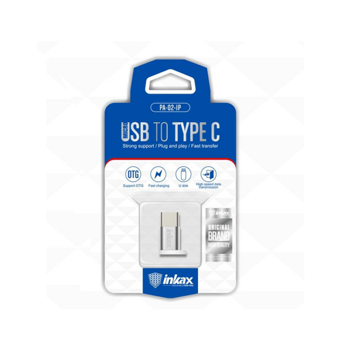 Inkax Adaptateur Premium Micro USB vers Type-C – Gris Tunisie