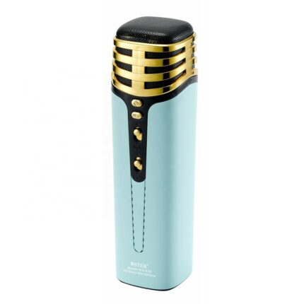 Haut Parleur et microphone karaoké sans fil WSTER WS-838 – Bleu Tunisie