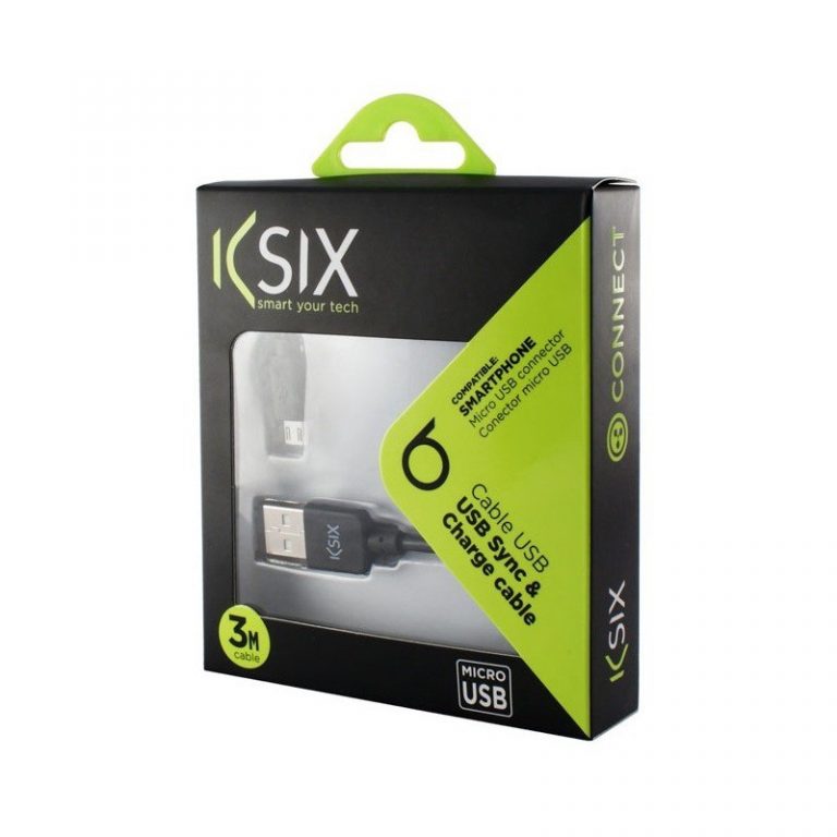 Cable KSIX USB Vers Micro USB 3M / Noir