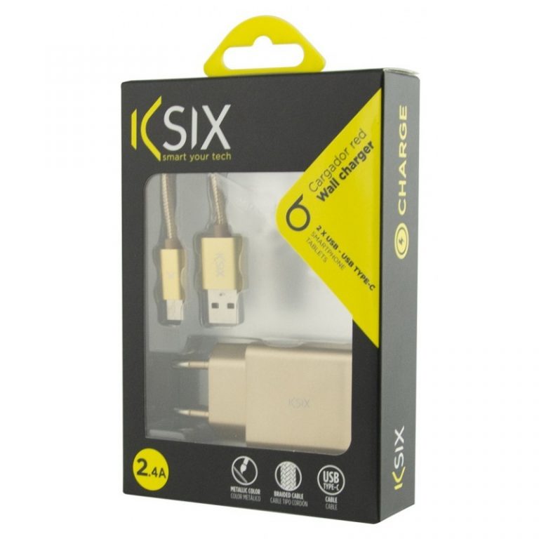 Chargeur Secteur KSIX 2 USB / Gold
