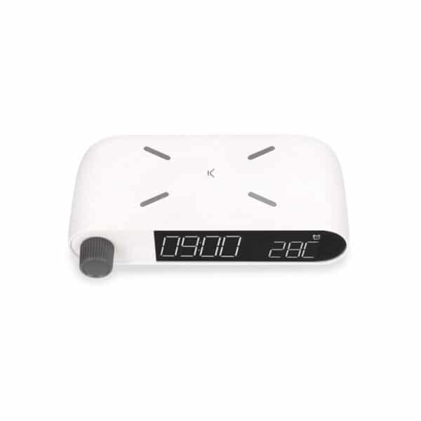 Horloge d’alarme chargeur sans fil Ksix Rétro 10 W Blanc – BXCQI15B Tunisie