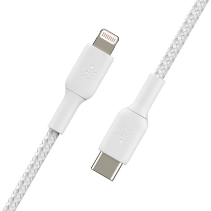 Câble Belkin Playa BOOST CHARGE™ Lightning vers USB-C Tresse 2M Blanc Tunisie