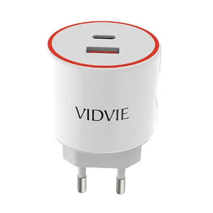Chargeur VIDVIE- Double sorite- Avec câble USB vers type C- PLE210 Tunisie