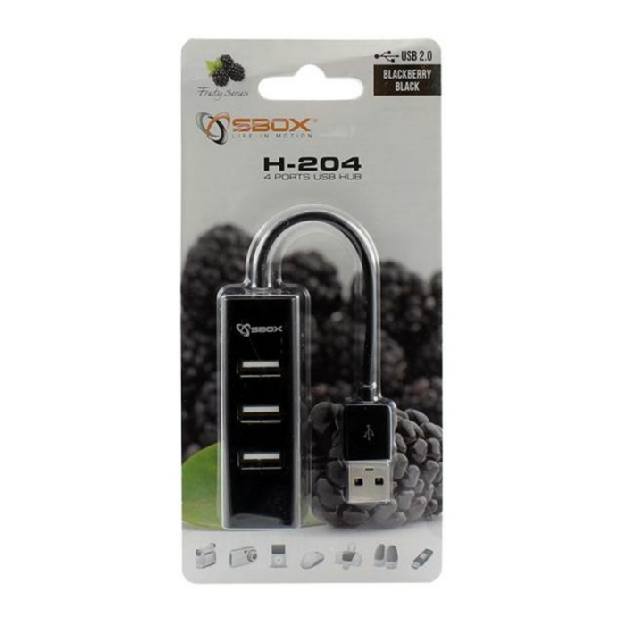 Hub Sbox 4 ports USB 2.0 – H-204B Tunisie
