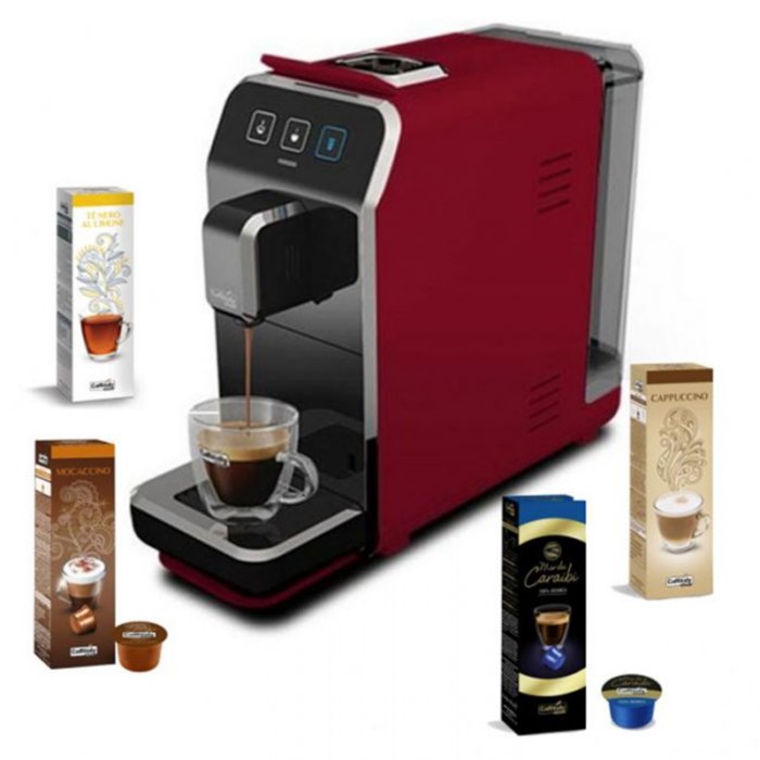 Machine à Café Espresso Caffitaly Luna S32 Rouge + 40 Capsules Offertes