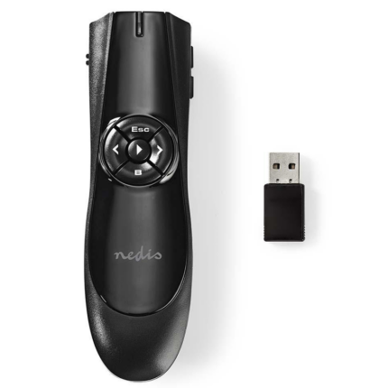 Présentateur laser Sans fil Nedis + Mini clé USB Noir – WLPSRL101BK Tunisie
