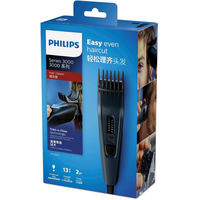 Tondeuse à Cheveux Philips Séries 3000 HC3505/15 Bleu & Noir Tunisie