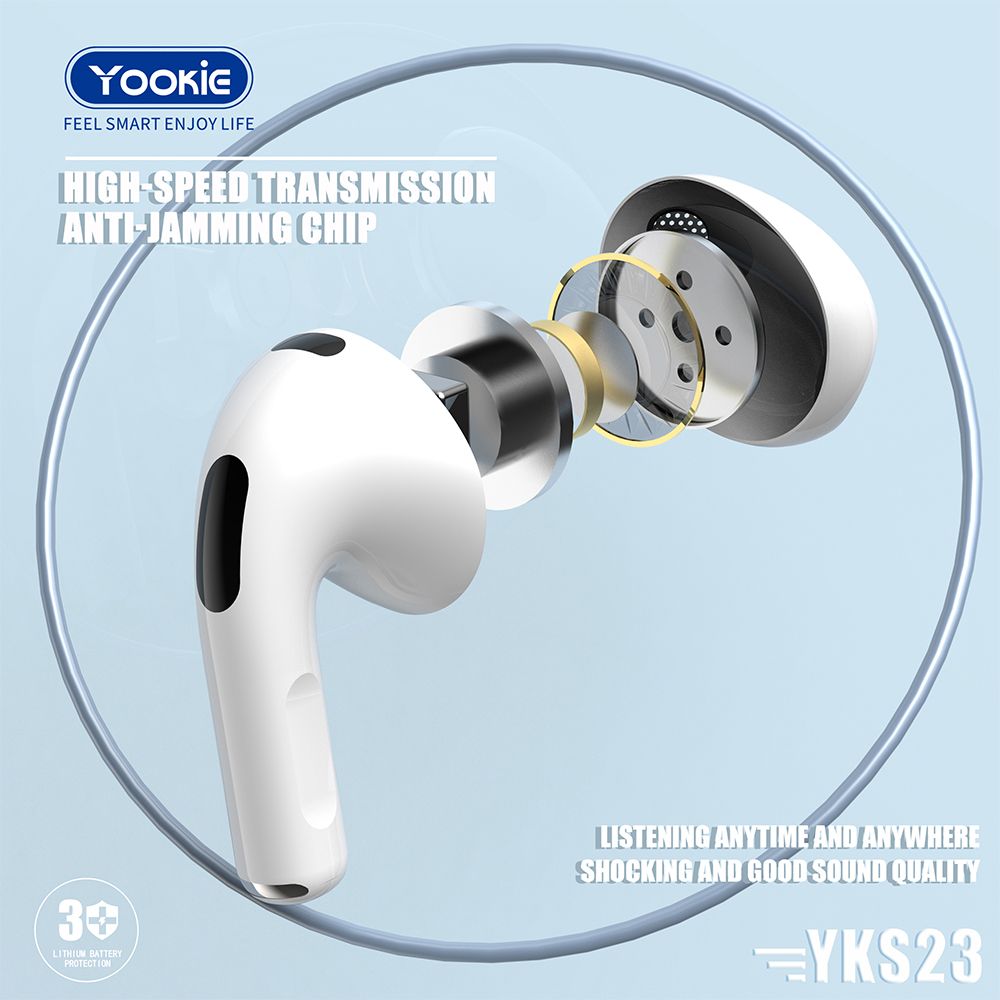 YooKie Mini Ecouteur Bluetooth YKS23 Blanc 