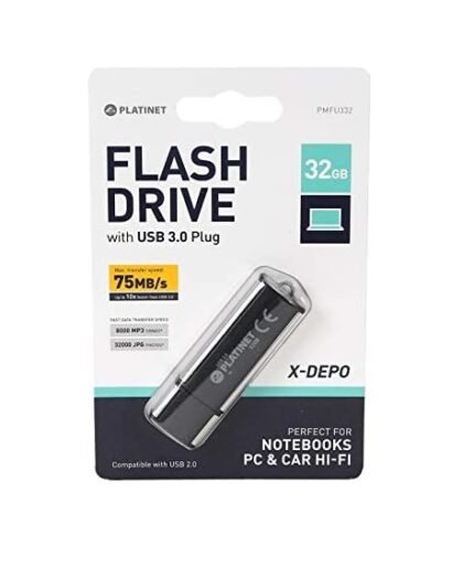 Clé USB Platinet 32 Go Noir – PMFU332 Tunisie