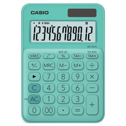 Calculatrice de bureau Casio  (MS-20-UC-GN) Bleu Vert Tunisie