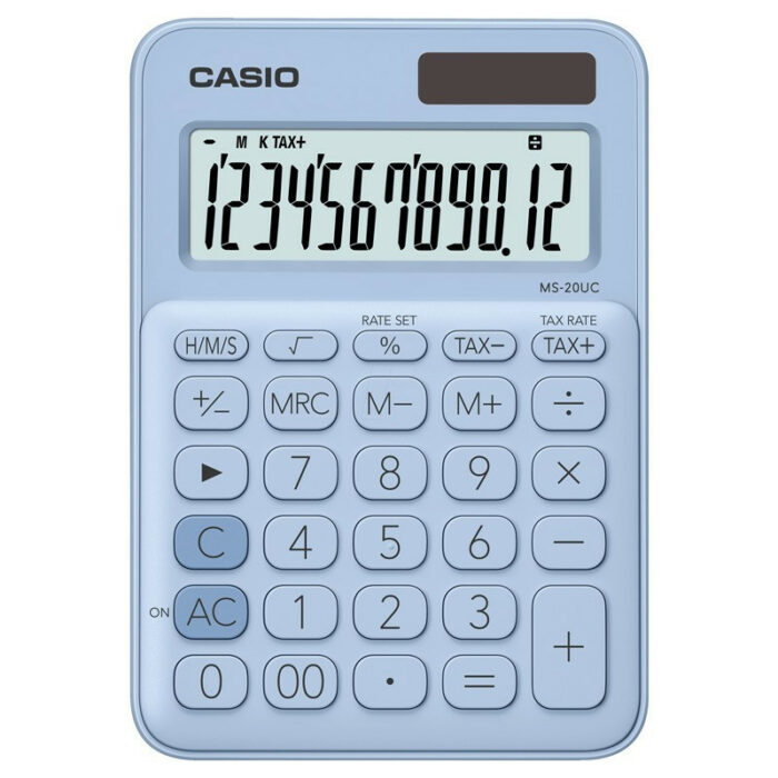 Calculatrice de bureau Casio  (MS-20-UC-GN) Bleu Ciel Tunisie