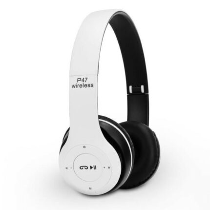 Casque Stéréo MP3 Sans Fil P47 Bluetooth – Blanc Tunisie