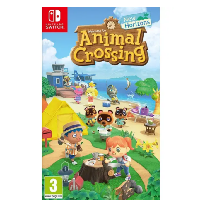 Console Nintendo Switch + Joycon + Jeu Switch Animal Crossing + Konix Appuie-pouces et Konix Bag Pro Rabbids Just BWAAAH Tunisie
