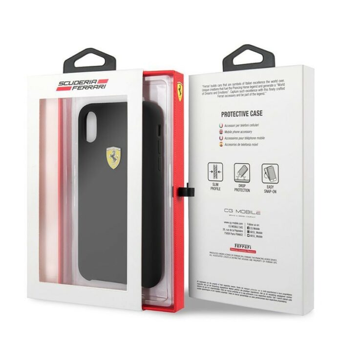 Coque Ferrari en Silicone pour iPhone Xs Max – Noir -43685 Tunisie