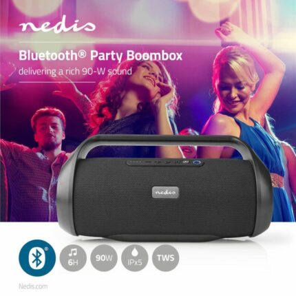 Haut-Parleur Bluetooth Nedis Party Boombox – SPBB320BK Tunisie