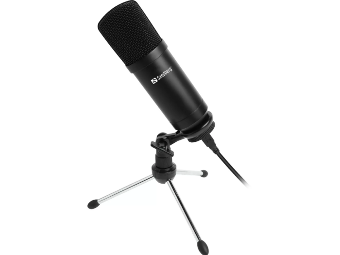 Microphone de bureau USB Sandberg Streamer -Noir -126-09 Tunisie