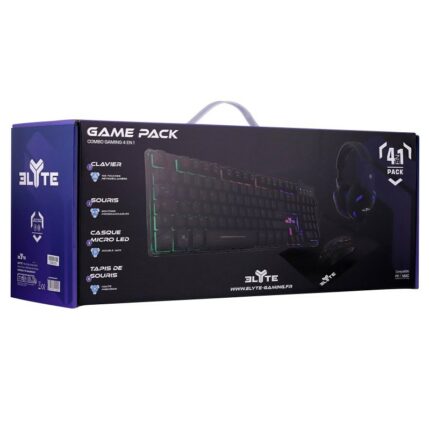 Pack Gaming 4 en 1 – AZERTY T’nB ELYTE – Clavier + Souris + Tapis + Casque Tunisie