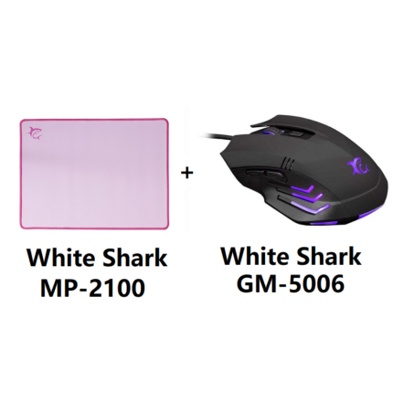Pack Souris + Tapis Gamer White Shark GM-5006BLACK + MP-2100 Tunisie