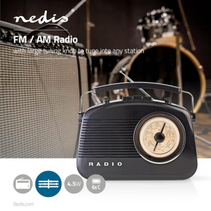 Radio Nedis FM 4,5 W – RDFM5000BK Tunisie