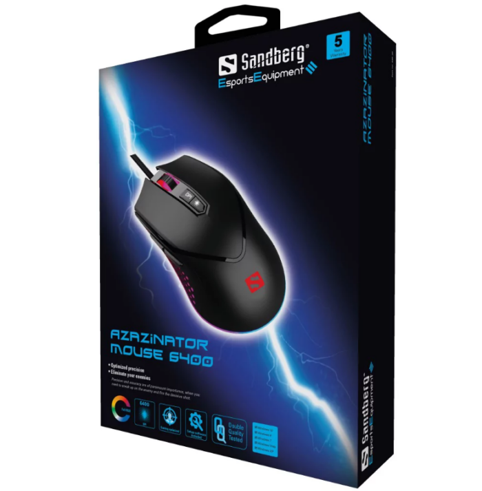 Souris Gamer Sandberg Azazinator Mouse 6400 (640-20) Tunisie