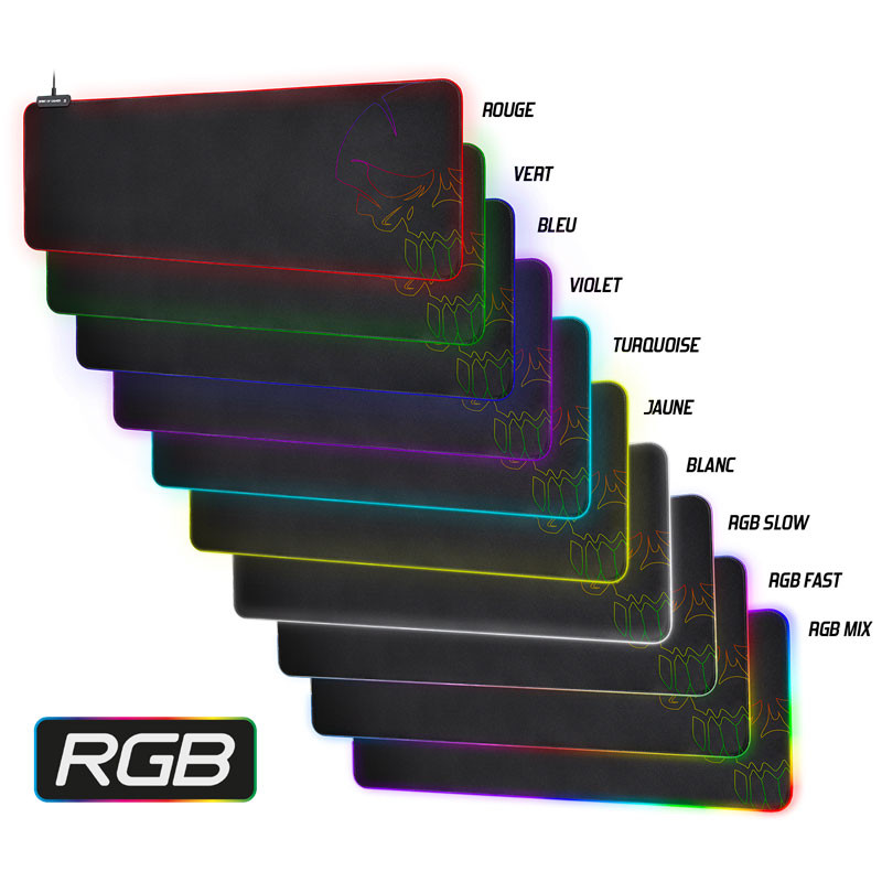 Tapis de Souris Spirit of Gamer LED RGB 10 Modes Taille XXL
