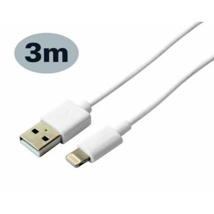 Cable KSIX USB Vers LIGHTNING 3M / Blanc Tunisie