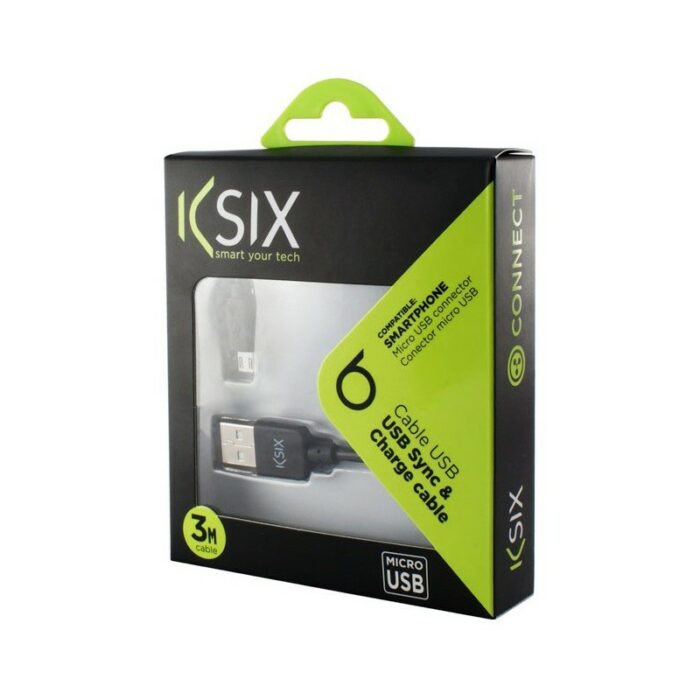 Cable KSIX USB Vers Micro USB 3M / Noir Tunisie