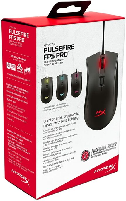 Souris Gamer HyperX Pulsefire FPS Pro ( HX-MC003B ) – Rouge Tunisie