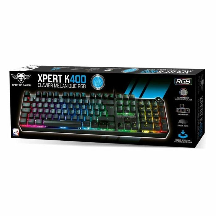 Clavier Mécanique  Spirit of gamer XPERT K400 RGB -Noir – CLA-XK400 Tunisie