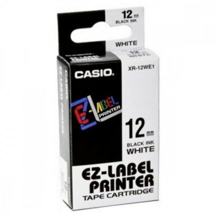 Ruban CASIO Tape Cartridge 12mm Black/white (XR-12TWE) Tunisie