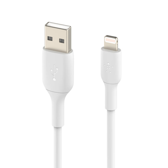 Câble Belkin Playa BOOST CHARGE™ Lightning to USB-A Cable (15cm / 6in, Blanc) – CAA001BT1MBK Tunisie