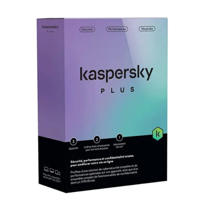 Antivirus Kaspersky Plus 3 Poste – KL10428BCFS-SLIMMAG Tunisie
