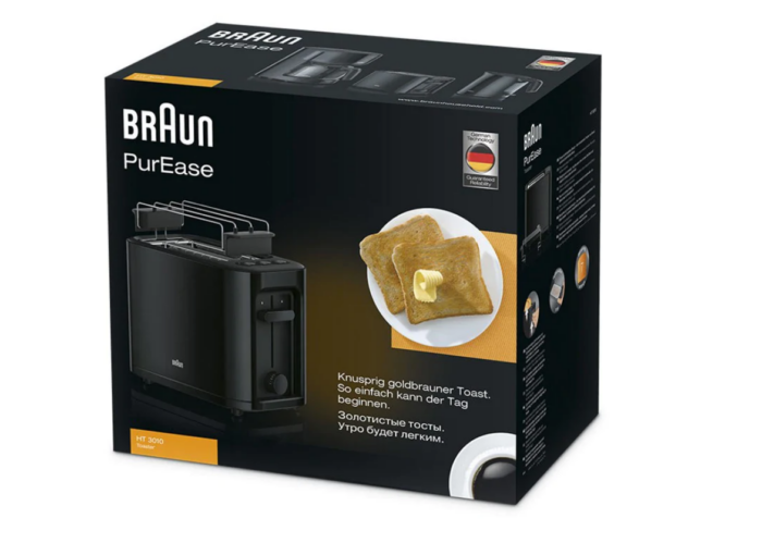 Grille Pain Braun 1000 W HT3010BK- Noir Tunisie
