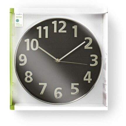Horloge Murale Nedis Circulaire Diamètre 30 cm Noir & Argent – CLWA014PC30BK Tunisie