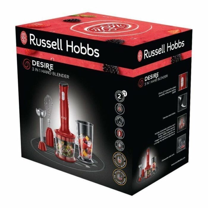Mixeur Plongeant 3 en 1 Desire Russell Hobbs 500 W 24700-56 Rouge Tunisie