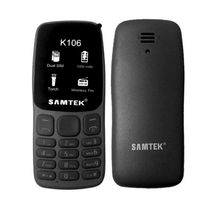 Téléphone Portable Smartec K106 1.8 DOUBLE SIM – Noir Tunisie