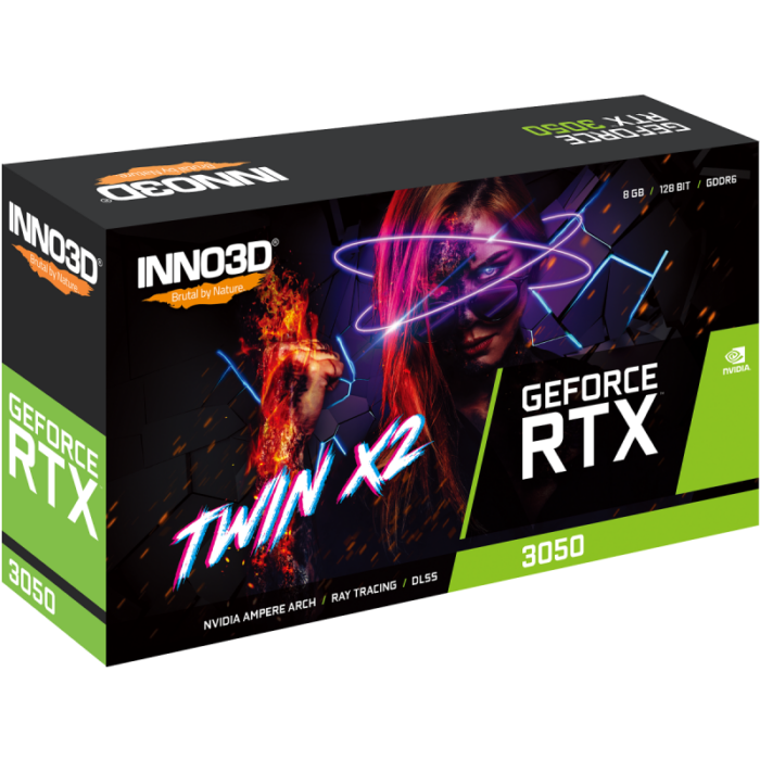 Carte Graphique Inno3d Geforce RTX 3050 Twin X2 / 8 Go GDDR6 – N30502-08D6-1190VA Tunisie