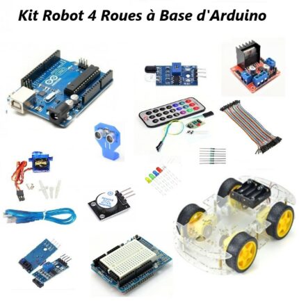 Kit Robot 4 Roues à base d’Arduino Uno Tunisie