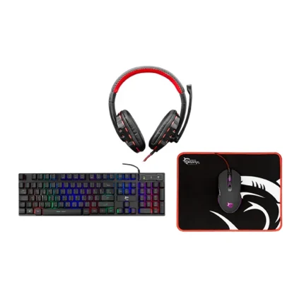 White Shark KEYBOARD + Mouse + Mouse Pad +Head set GC-4104 Comanche-3 – 4in1 Tunisie