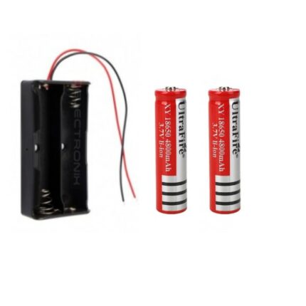 Support de 2 batteries + 2 Batteries Rechargeables 18650 3.7 V 4800mAh Li-Ion Tunisie