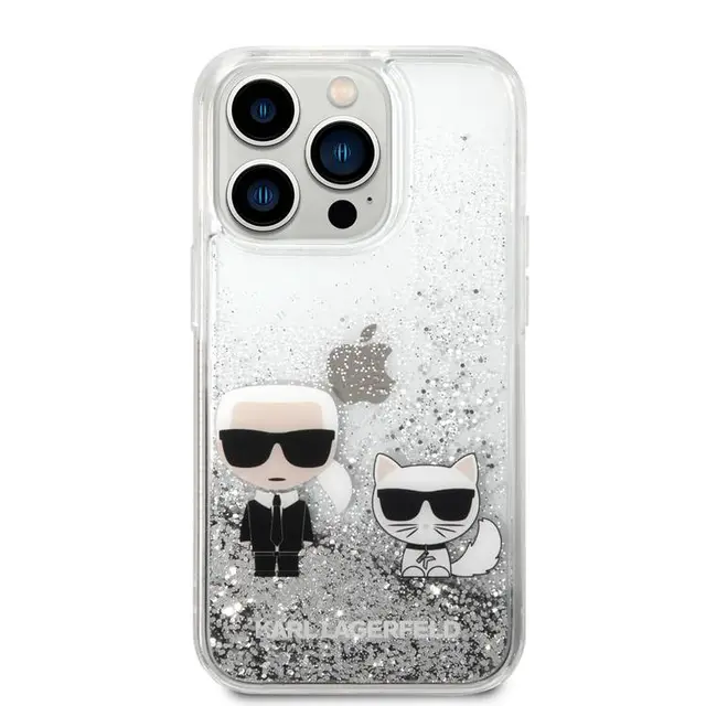 Etui Karl Lagerfeld Liquide Glitter Pour Iphone 14pro max, Selver-09153 Tunisie