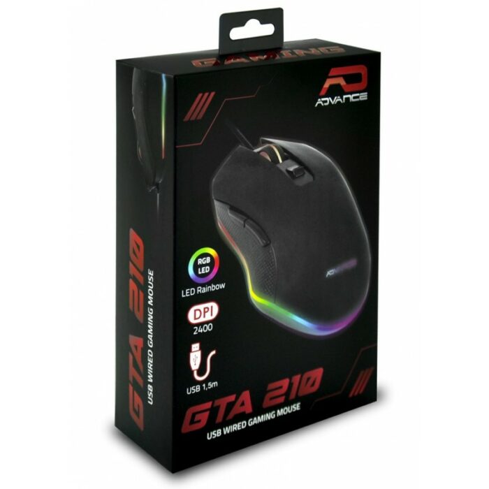 Souris Gaming Advance Gta210 Led Rainbow – Noir –  S-GTA210 Tunisie