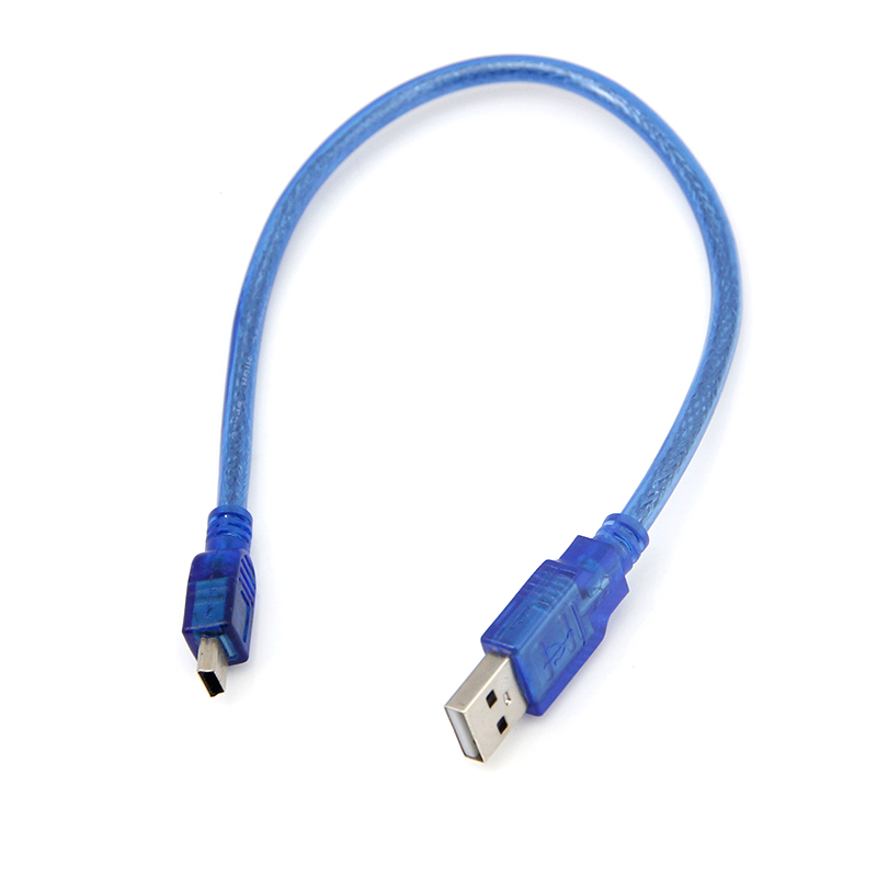 Blue-Short-USB-2-0-A-Male-to-Mini-5-Pin-B-Data-Charging-Cable-Cord-25cm