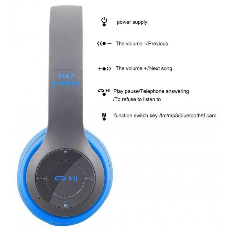 Casque-Stereo-MP3-Sans-Fil-P47-Bluetooth-Bleu-Best-buy-tunisie-prix-tunisie-1