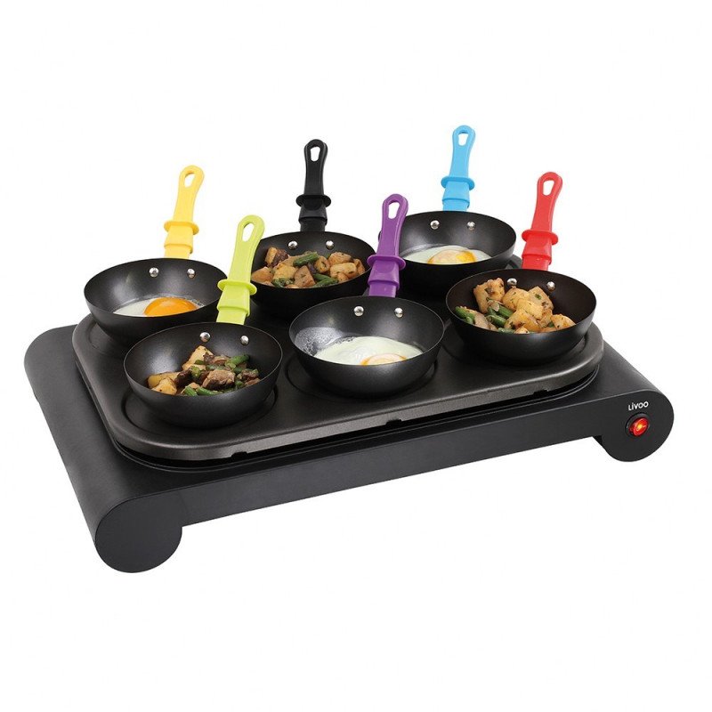 Grill-Raclette-LIVOO-avec-6-Mini-Poele-DOM200-Noir-bestbuytunisie.prixtunisie.best_