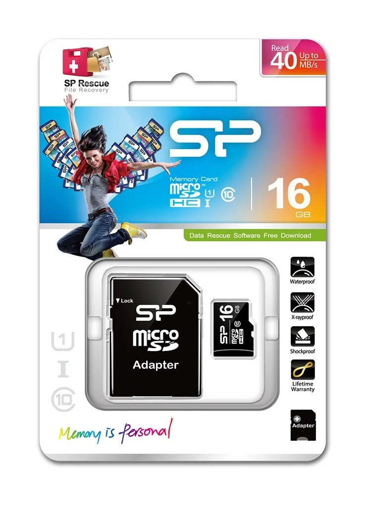 MEMOIRE-MICRO-SDHC-16-GB-ADAPTATEUR-SILICON-POWER-CLASS101