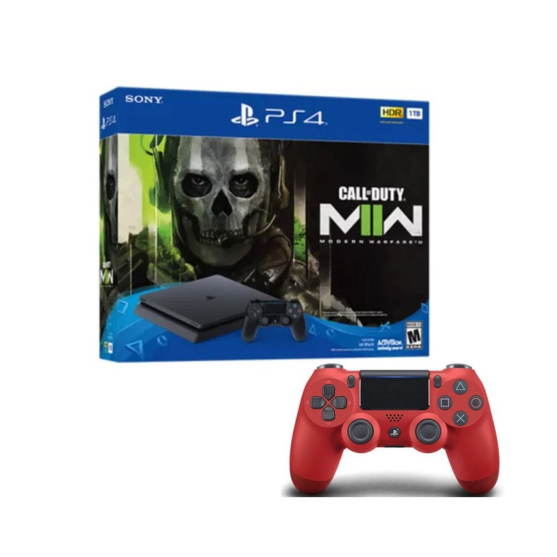 Playstation-PS4-1To-Call-Of-Dutty-Modern-Warfare-II-Bundle-Manette-PS4-Rouge