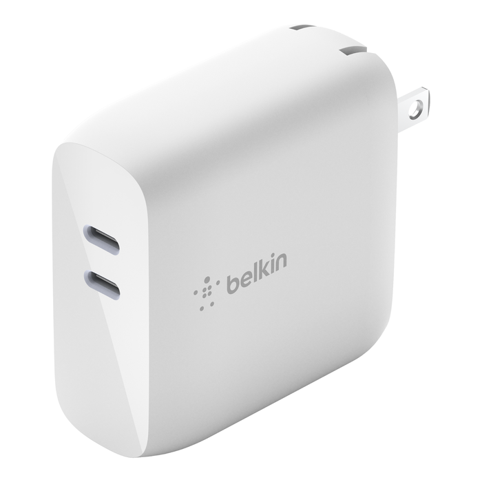 104965180_WCH003-DQ_HomeCharger_DualDQB-C_GaNWallCharger_68W_PedestalFront-1