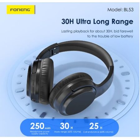 Casque Foneng MP3 Bluetooth – Noir – BL53 Tunisie