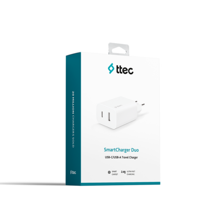 Chargeur de voyage Smart Charger Duo USB-C/USB-A- Blanc – 2SCS25B Tunisie